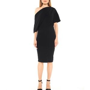 ALEXIA ADMOR Elegant Black One-Shoulder Dress